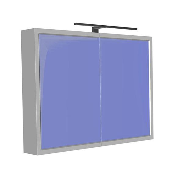 Dulap cu oglinda, Kolpasan, Blanche, 2 usi si iluminare LED, antracit - 2 | YEO