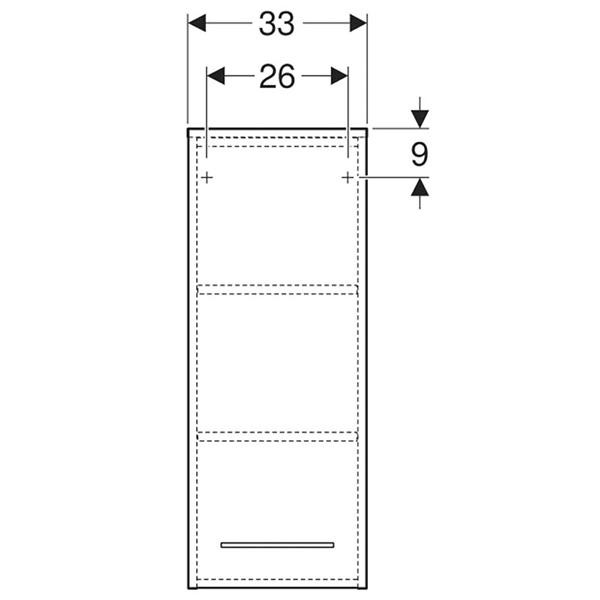 Dulap inalt suspendat, Geberit, Selnova Square, 85 cm, nuc american hickory - 2 | YEO