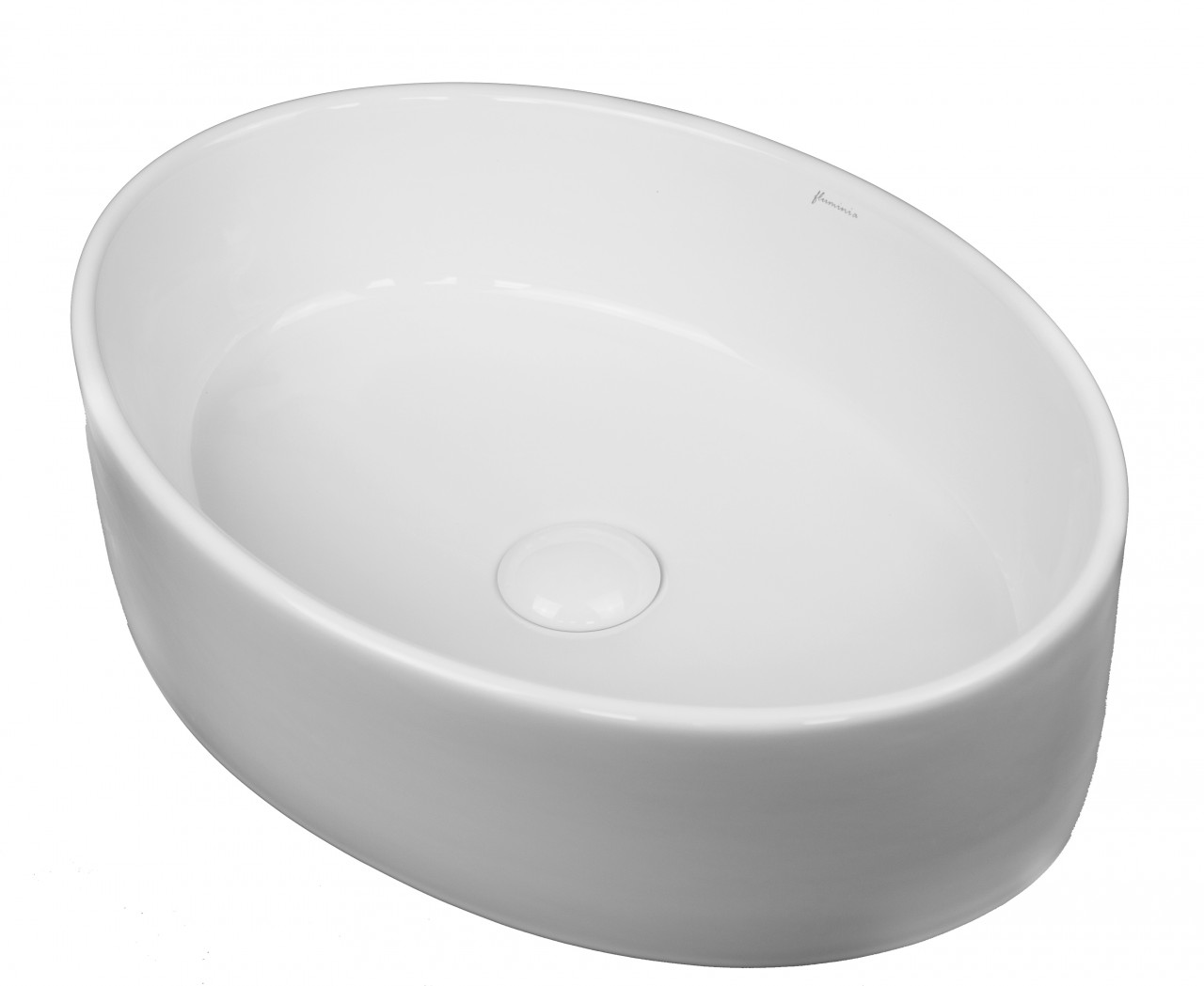 Lavoar pe blat Fluminia, Hera, alb, oval, 50 x 35.5 cm