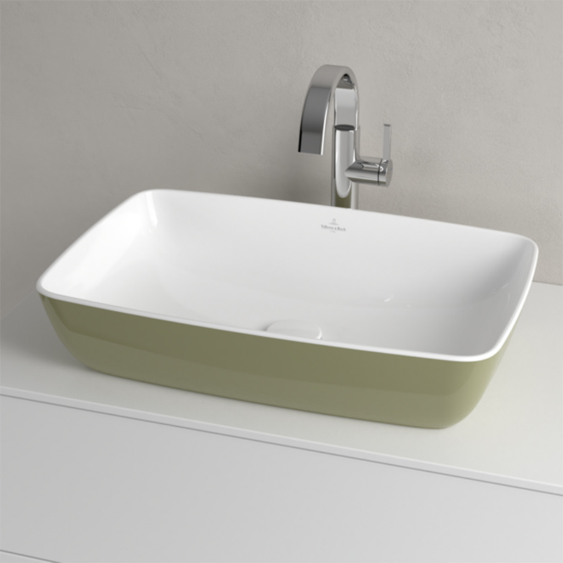 Lavoar pe blat, Villeroy & Boch, Artis, dreptunghiular, 58 x 38,5 cm, sage green - 1 | YEO