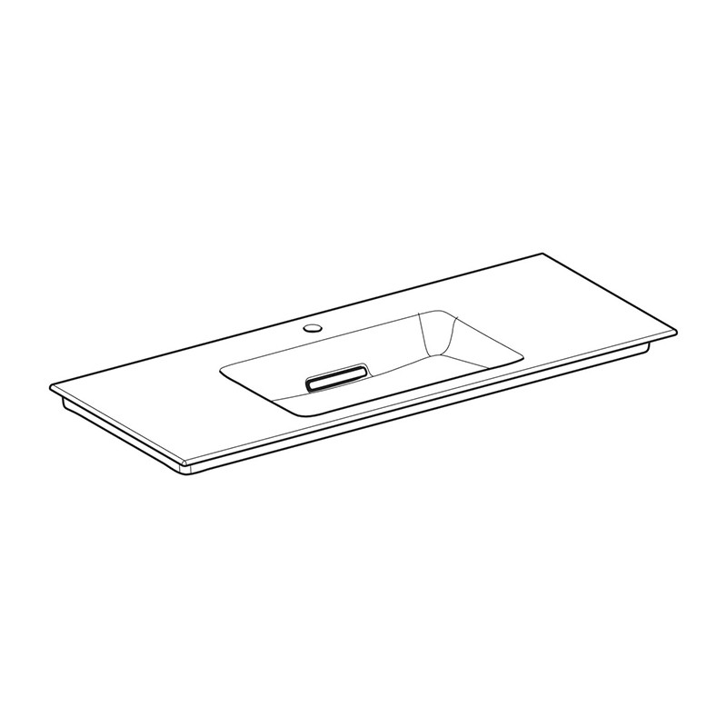 Lavoar pe mobilier, Geberit, ONE, dreptunghiular, 120 cm, alb - 1 | YEO