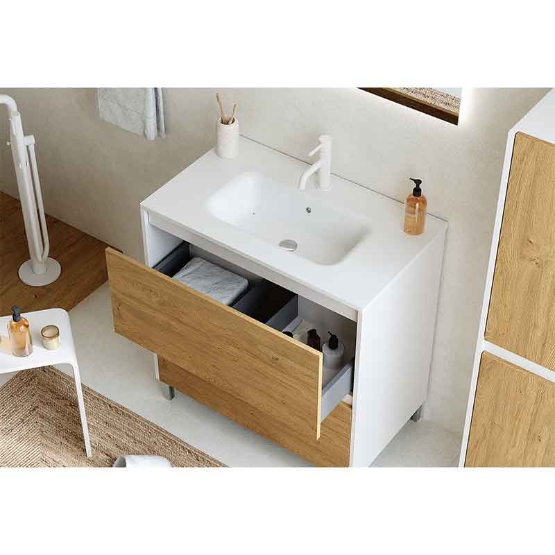 Lavoar pentru mobilier Fluminia, din ceramică, slim, alb, 60 x 46 cm - 1 | YEO