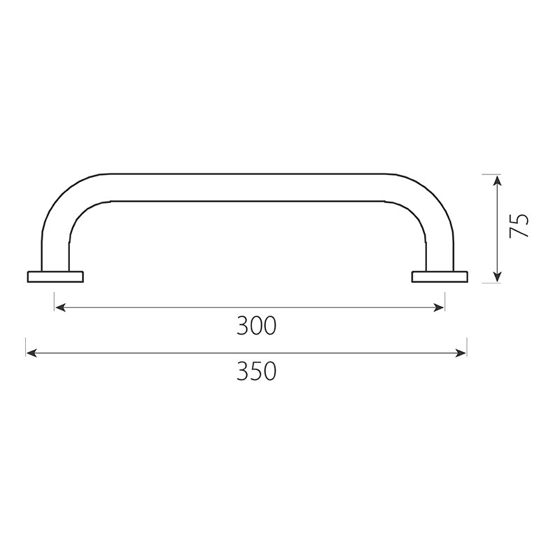 Mâner pentru cadă, Ferro, Grace, lungime 30 cm, crom, AC24 - 1 | YEO
