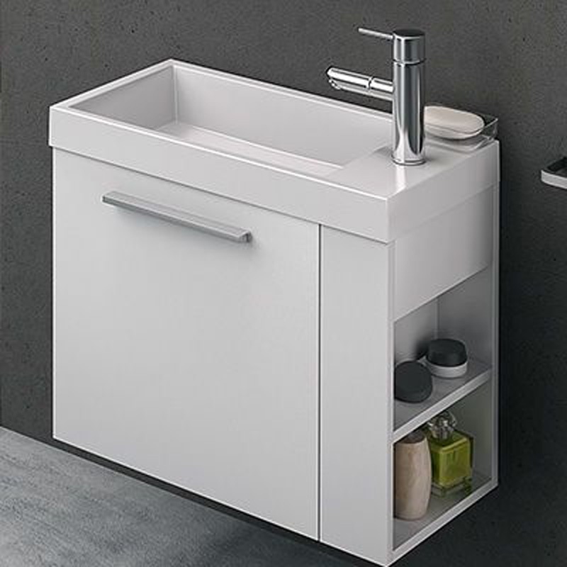 Mobilier cu lavoar de dreapta din Kerrock Kolpasan, Kiki 50 cm, alb - 1 | YEO