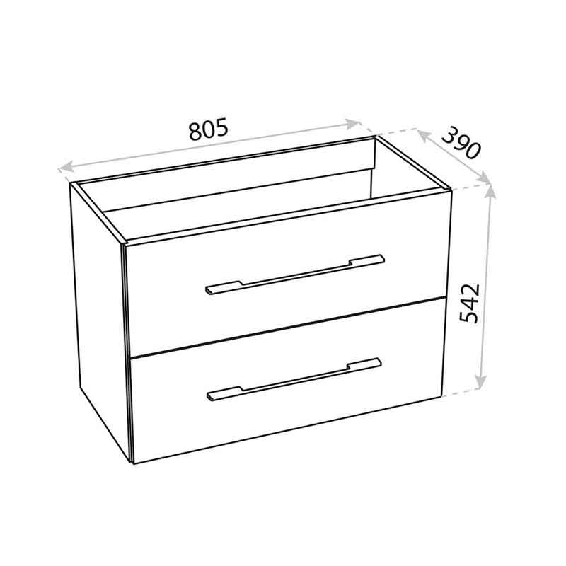 Mobilier pentru lavoar Spectrum, Canari, mânere crom, 80 cm, alb - 2 | YEO