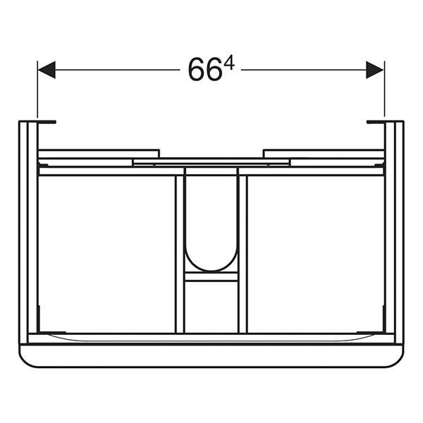 Mobilier suspendat, Geberit, Smyle Square, pentru lavoar, 75 cm, nuc american hickory - 3 | YEO