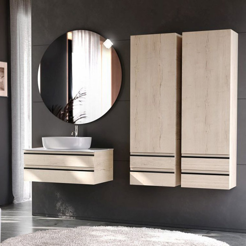Mobilier suspendat, Kolpasan, Alexis, pentru lavoar pe blat, 80 cm, Craft Wood - 2 | YEO