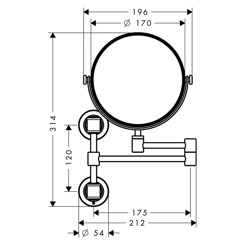 Oglindă cosmetică, Axor, Montreux, crom, 42090000 - 1 | YEO