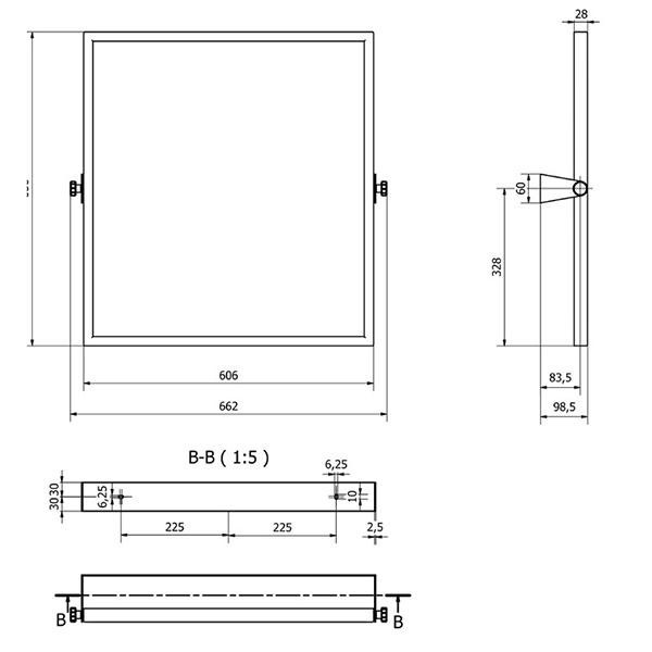 Oglinda de siguranta cu inclinare reglabila, Thermomat, 60,6 x 65,7 cm, alb - 1 | YEO