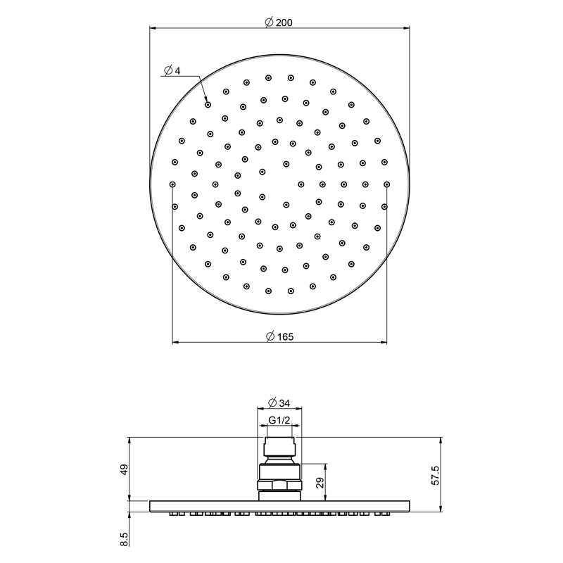 Pălărie de duș, FIMA Carlo Frattini, crom, F2117/2CR - 1 | YEO