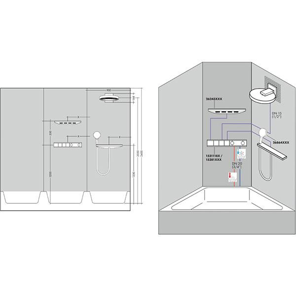 Palarie de dus fix, Hansgrohe, Rainfinity 360, 1 jet, alb mat - 2 | YEO