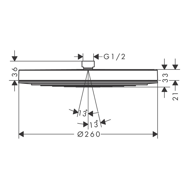 Palarie de dus, Hansgrohe, Pulsify S 260, 1 jet, crom - 2 | YEO