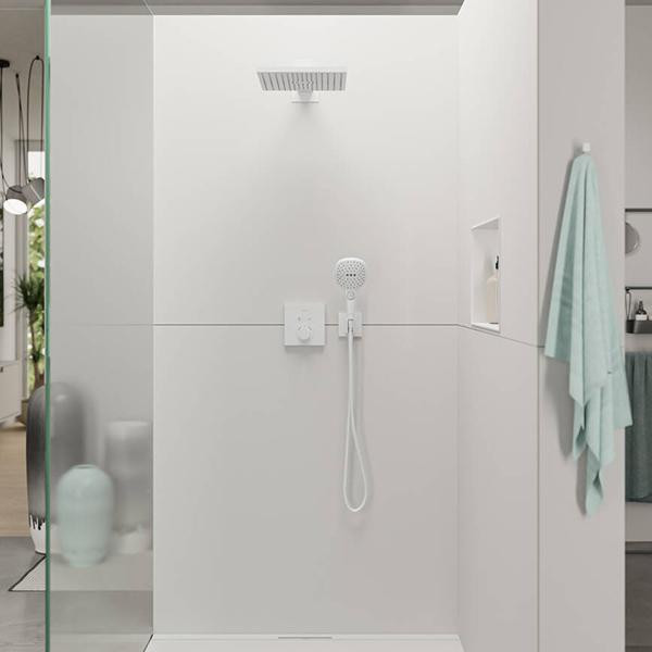 Para de dus, Hansgrohe, Raindance Select E 120, 3 jeturi, alb mat - 1 | YEO