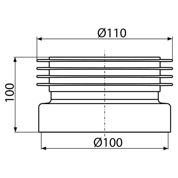 Racord WC, Alcadrain, fix - 1 | YEO