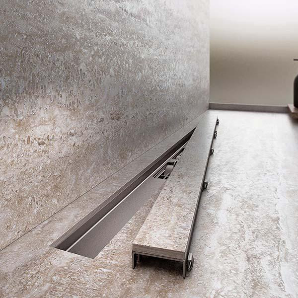 Rigola pentru dus cu capac faiantabil, Alcadrain, APZ115 MARBLE LOW 115 cm - 1 | YEO