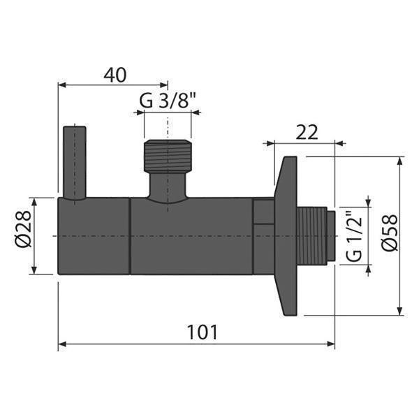 Robinet coltar, Alcadrain, cu filtru 1/2, negru mat - 1 | YEO