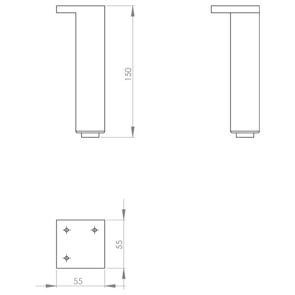 Set de 2 picioare, Kolo, Rekord, pentru mobilier, crom - 1 | YEO