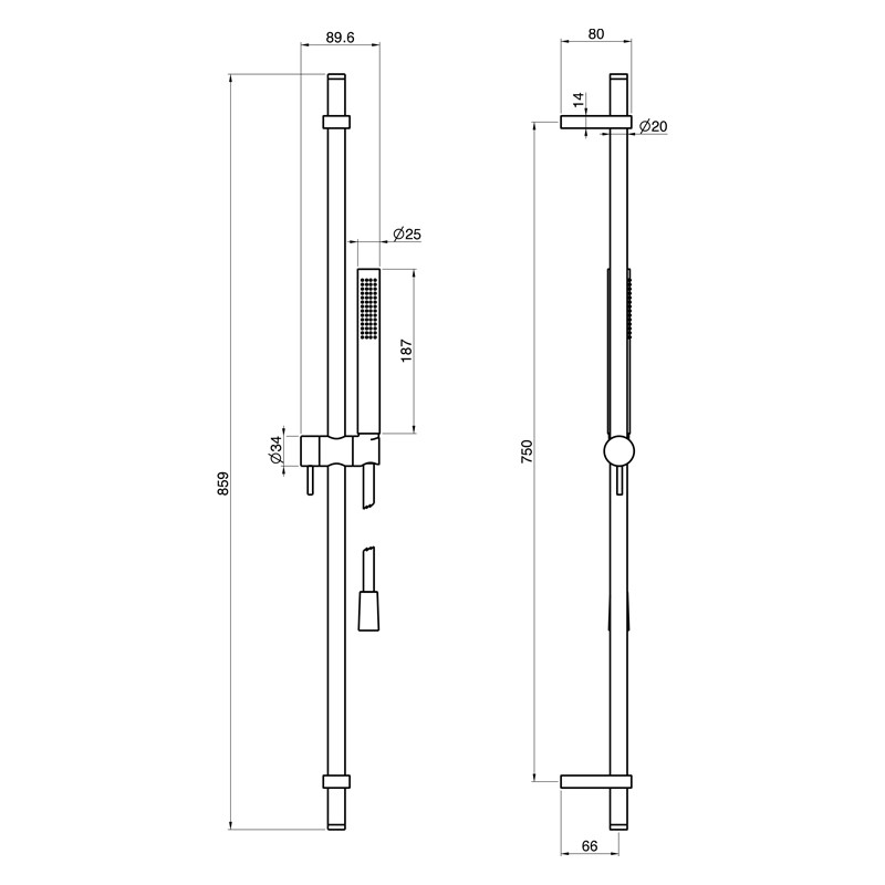 Set de duș, FIMA Carlo Frattini, Wellness, crom, F2150CR - 2 | YEO