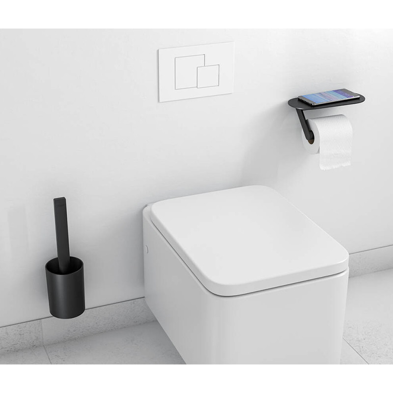 Set de portperie si suport hartie igienica, Hansgrohe, WallStoris, negru mat - 2 | YEO