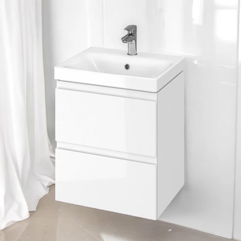Set mobilier cu lavoar Cersanit, Moduo 50 cm, montat, gri - 1 | YEO