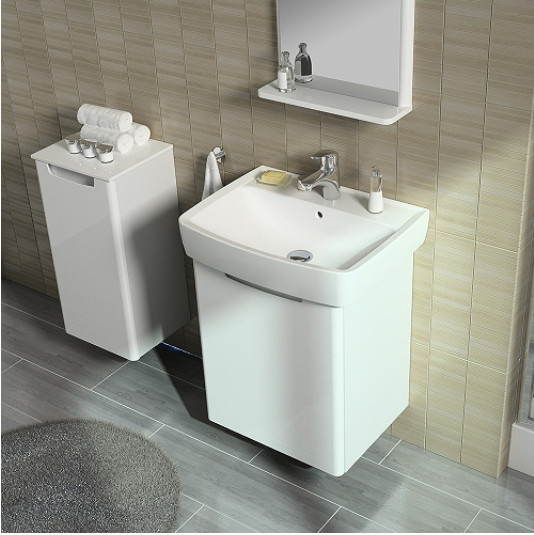 Set mobilier si lavoar, Kolo Geberit Group, Rekord, 50cm, alb lucios - 2 | YEO