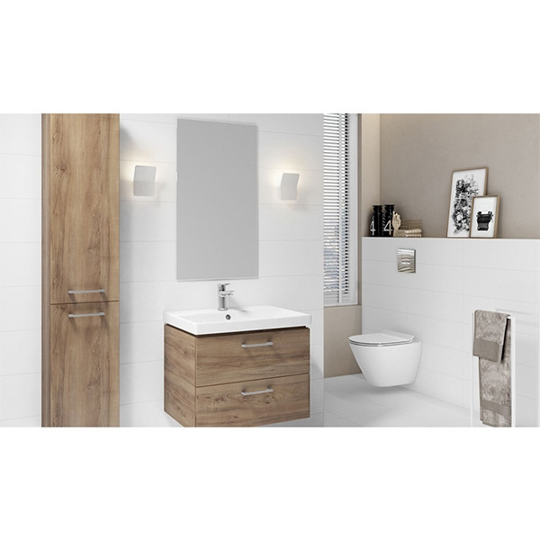 Set mobilier suspendat Cersanit, Lara, cu lavoar Como, 60 cm, alb - 2 | YEO