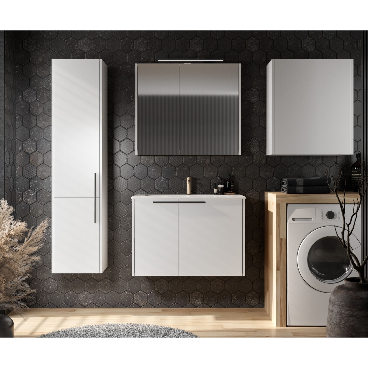Set mobilier suspendat cu lavoar Kolpasan, Bella 80, 2 uși, coimbra - 1 | YEO