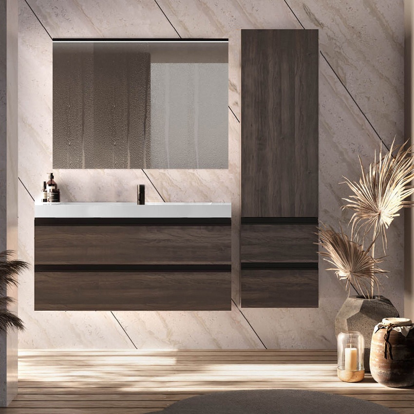 Set mobilier suspendat cu lavoar Kolpasan, Harmony 120, cu 2 sertare, dark oak - 1 | YEO