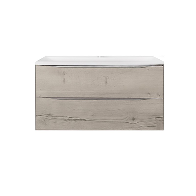Set mobilier suspendat si lavoar Kolpasan, Tara, 91 cm, craft wood