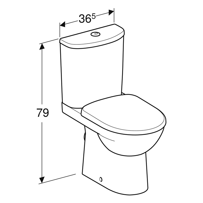 Set vas WC stativ, Geberit, Selnova, cu rezervor și capac, alb - 1 | YEO