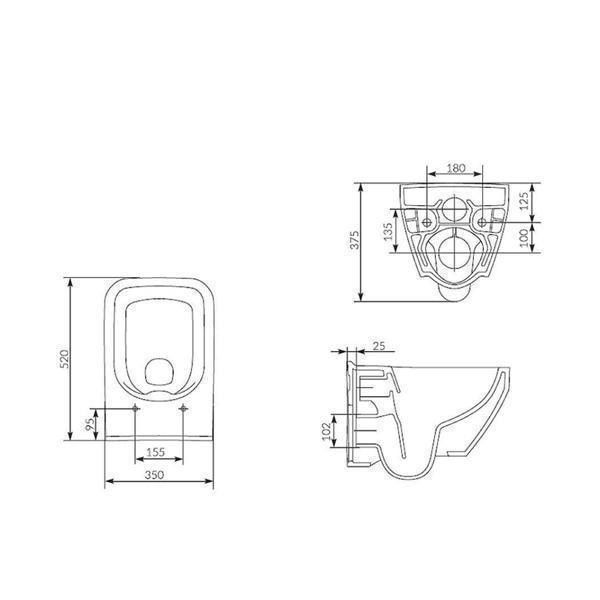 Set vas WC suspendat Cersanit, Crea, cu capac Soft-Close si Easy Off inclus - 2 | YEO