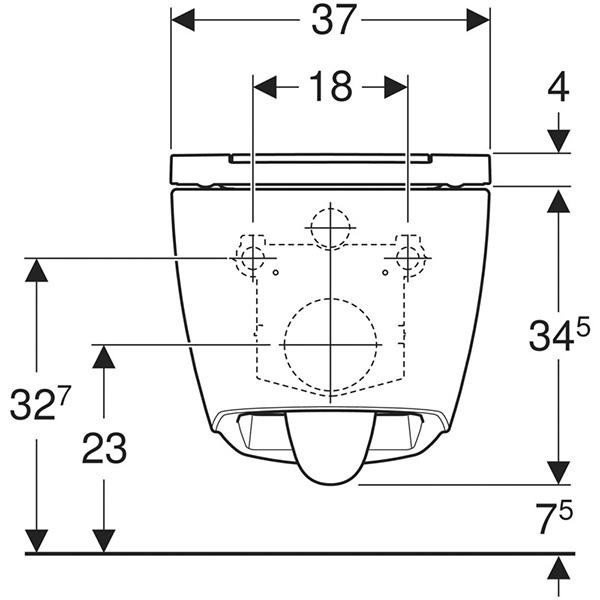 Set vas WC suspendat Geberit, One, cu capac si spalare TurboFlush, alb - 1 | YEO