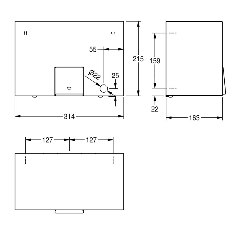 Uscător pentru mâini, KWC, Rodan, cu senzor, inox - 1 | YEO