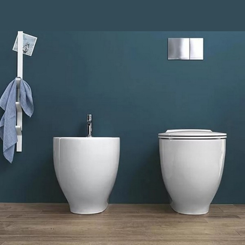 Vas WC stativ, Hatria, Le Fiabe, back-to-wall, pure rim, 36,5 cm, alb - 1 | YEO