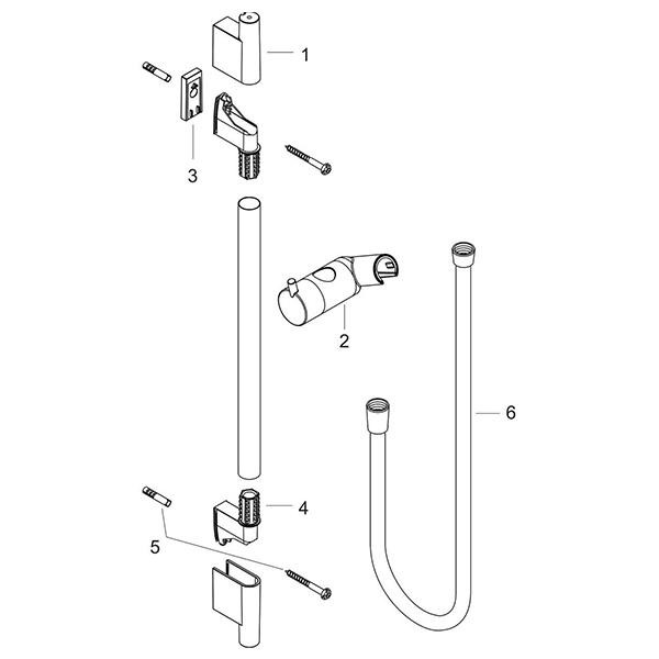 Bara de dus, Hansgrohe, Unica S Puro, cu furtun, 65 cm, auriu lucios - 3 | YEO