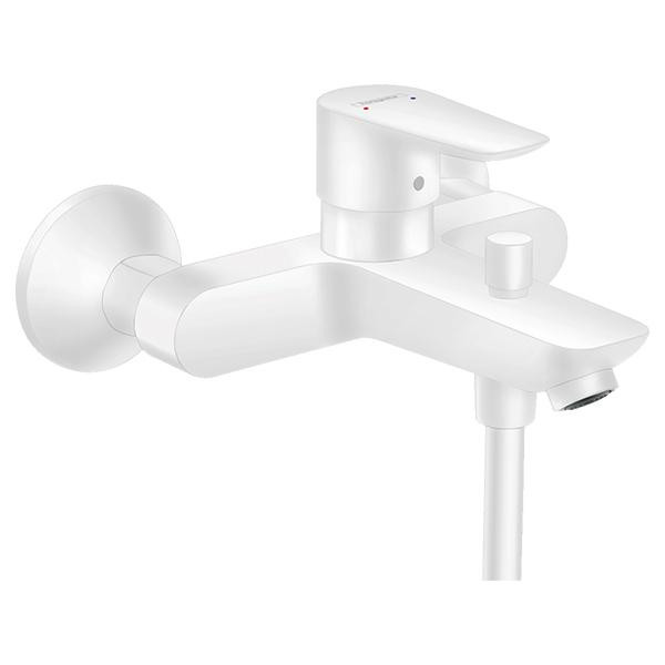 Baterie cada dus cu montaj pe perete, Hansgrohe, Talis E, alb mat