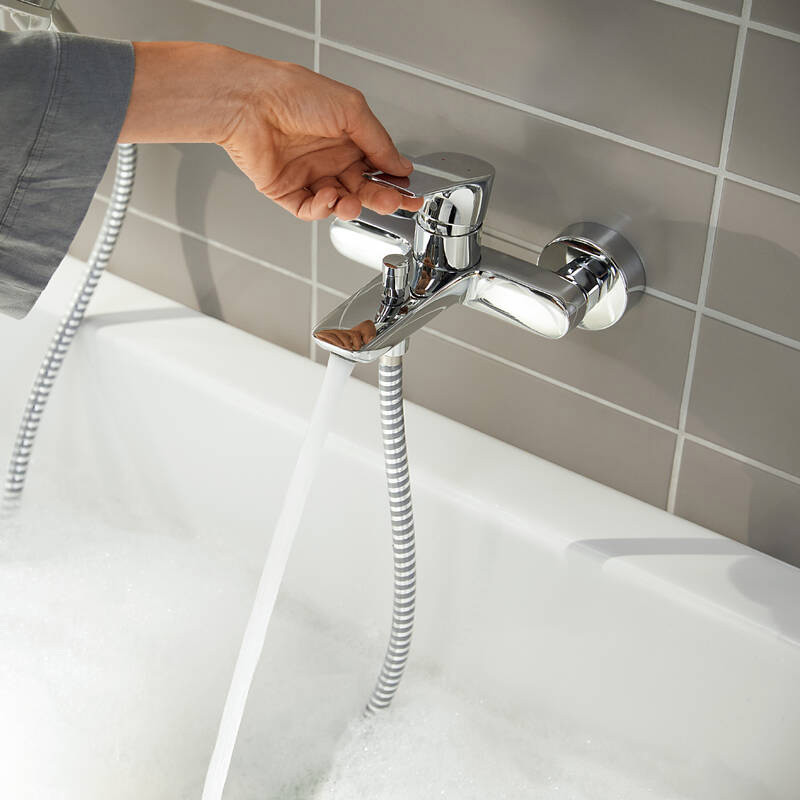 Baterie cada-dus, Hansgrohe, Rebris E, crom - 4 | YEO