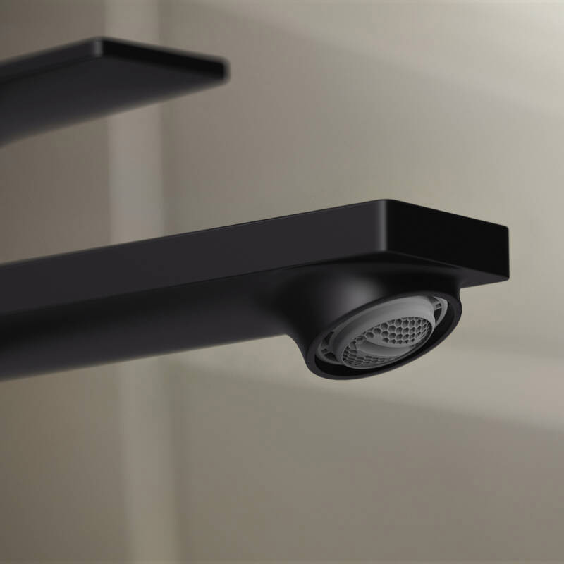 Baterie cu ventil pentru lavoar, Hansgrohe, Rebris E 110, negru mat - 1 | YEO