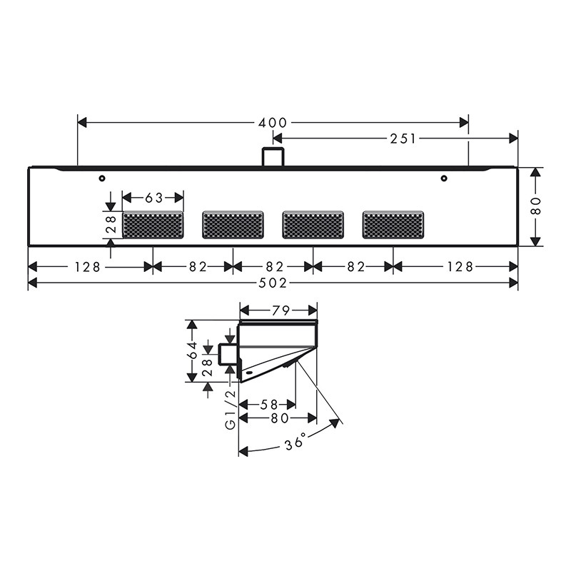 Baterie de duș, Hansgrohe, Rainfinity 500, pentru umeri, cu poliță din sticlă, alb mat - 3 | YEO