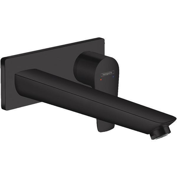 Baterie lavoar Hansgrohe, Talis E, montaj pe perete, 22.5 cm, Negru mat