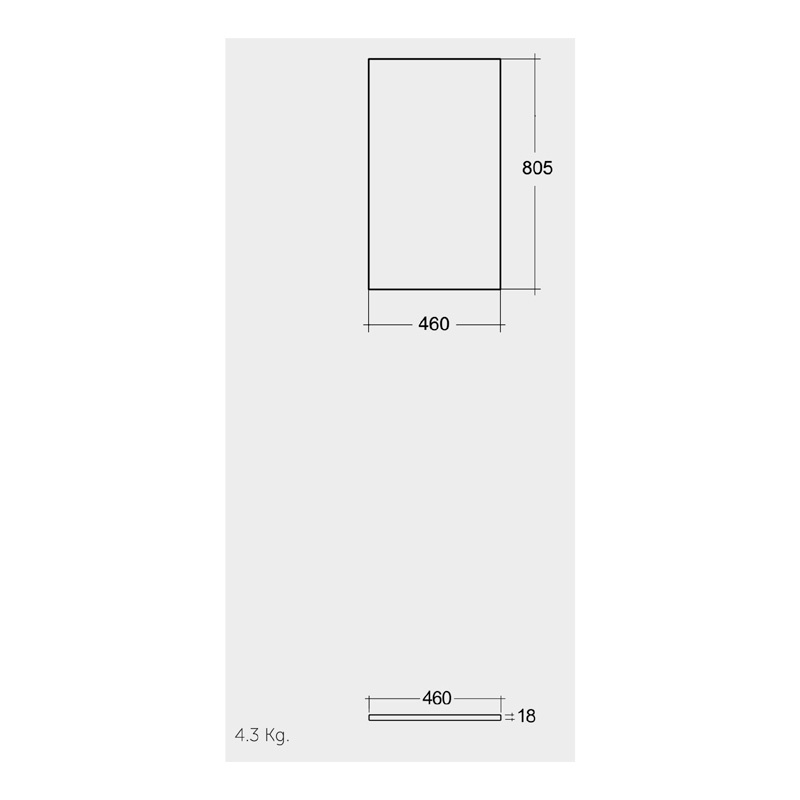 Blat pentru mobilă baie Rak, Plano 80 cm, grey elm - 1 | YEO