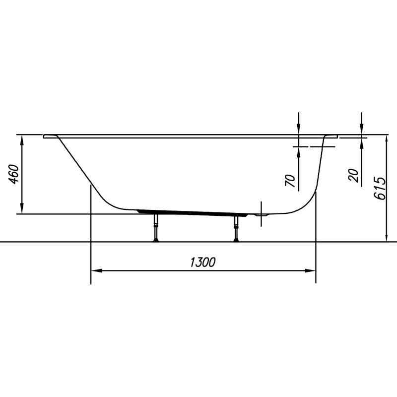 Cada dreptunghiulara, Kolpasan, Betty E2, 170 x 80 cm, alb - 3 | YEO