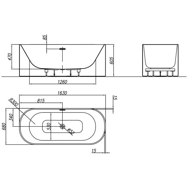 Cada freestanding, Kolpasan, Pandora, instalatia este inclusa, 163 x 68 cm, alb - 2 | YEO