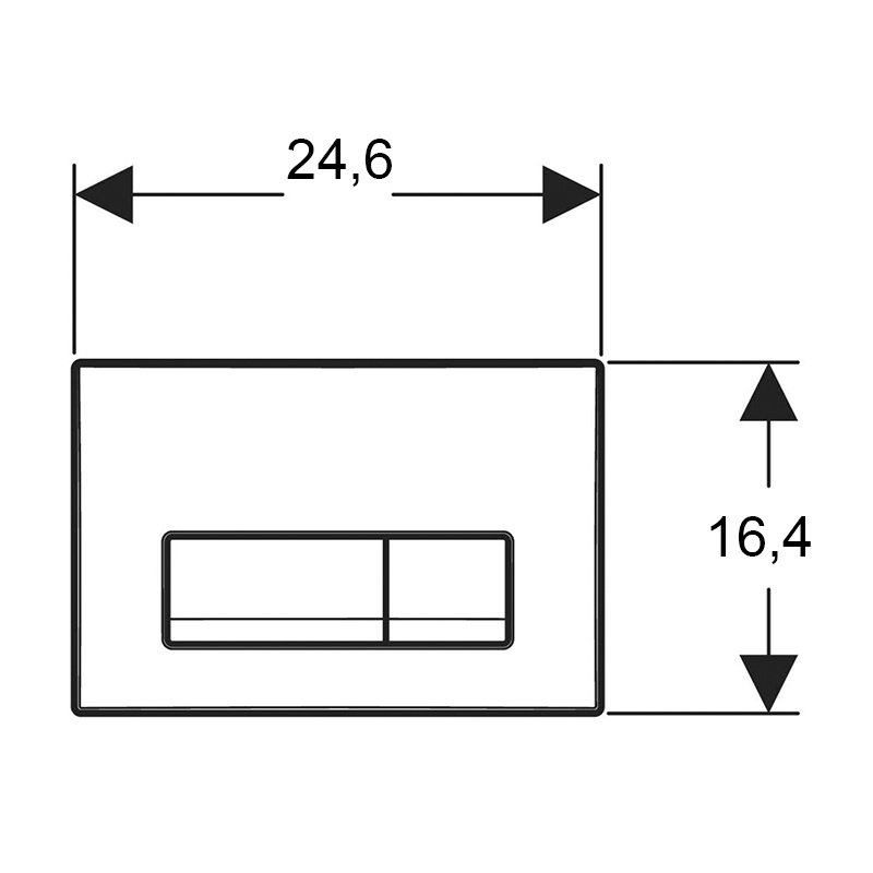 Clapetă de acționare, Geberit, Delta 50, negru mat - 1 | YEO