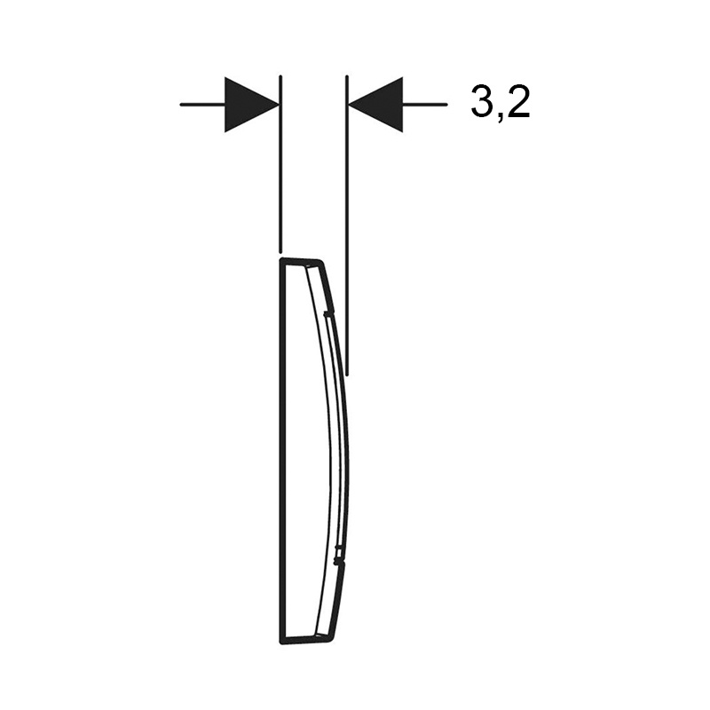 Clapetă de acționare, Geberit, Twinline30, crom mat - 2 | YEO