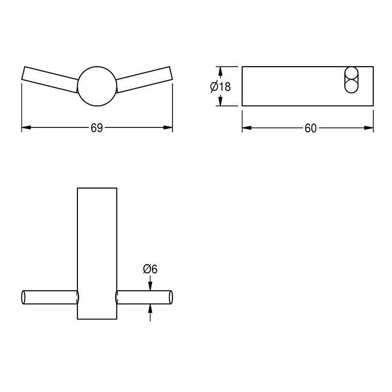 Cuier cu 2 agățători, KWC, Stratos, inox - 1 | YEO