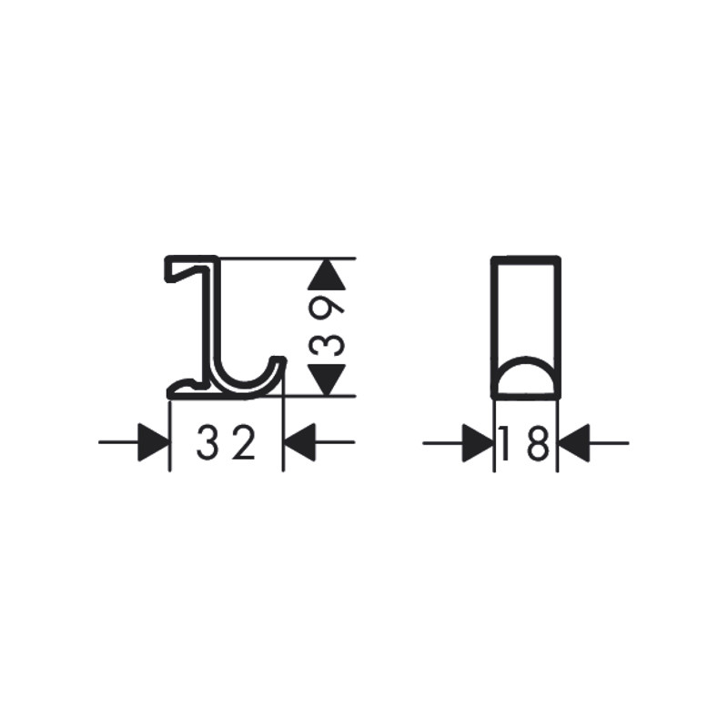 Cuier, Hansgrohe, WallStoris, negru mat - 3 | YEO
