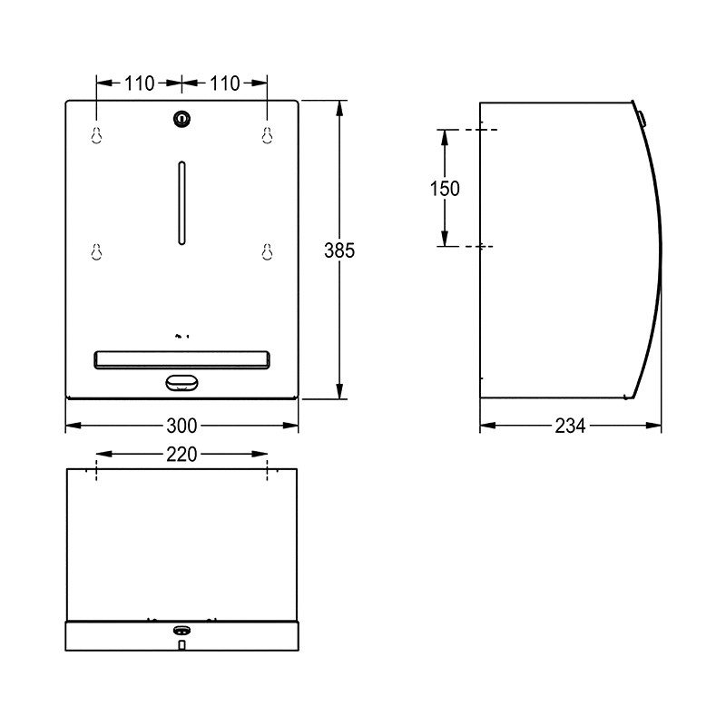 Dispenser pentru prosoape de hârtie, KWC, Stratos, cu senzor, inox - 1 | YEO