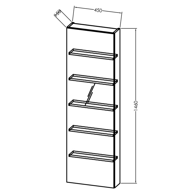Dulap cu oglinda, Kolpasan, Alexis, h146 cm, Craft Wood - 2 | YEO