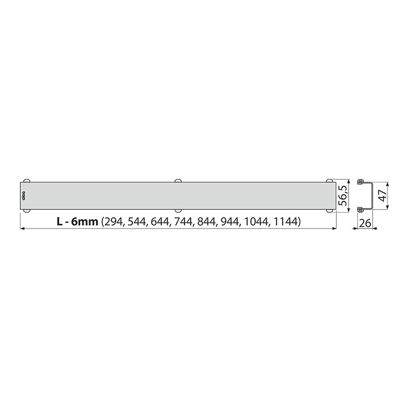 Grătar plin pentru rigolă, Alcadrain, Design, 95 cm, bronz antic - 1 | YEO